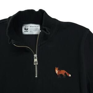 WWF Sweatshirt Fox Womens Small Black Reflect Studio Sustainably Produced